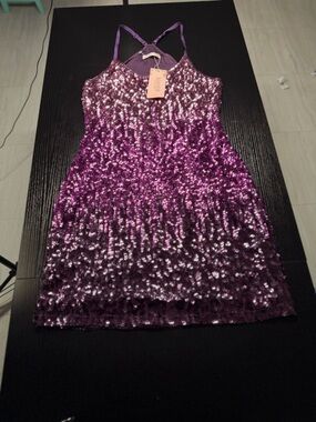 Sequin Ombre Purple women Party Dress by